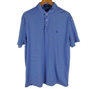 Polo Ralph Lauren Blue Label 100% Cotton Blue & White Striped Polo Size XXL/TTG